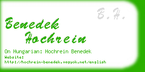 benedek hochrein business card